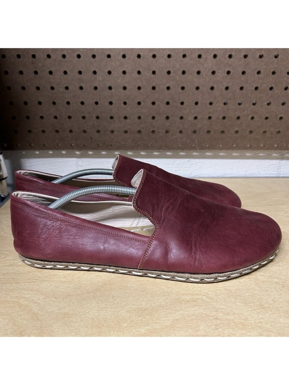 Atlantis Barefoot Turkey Leather Slip On Loafer Mens Shoes Size 15 Red Copper